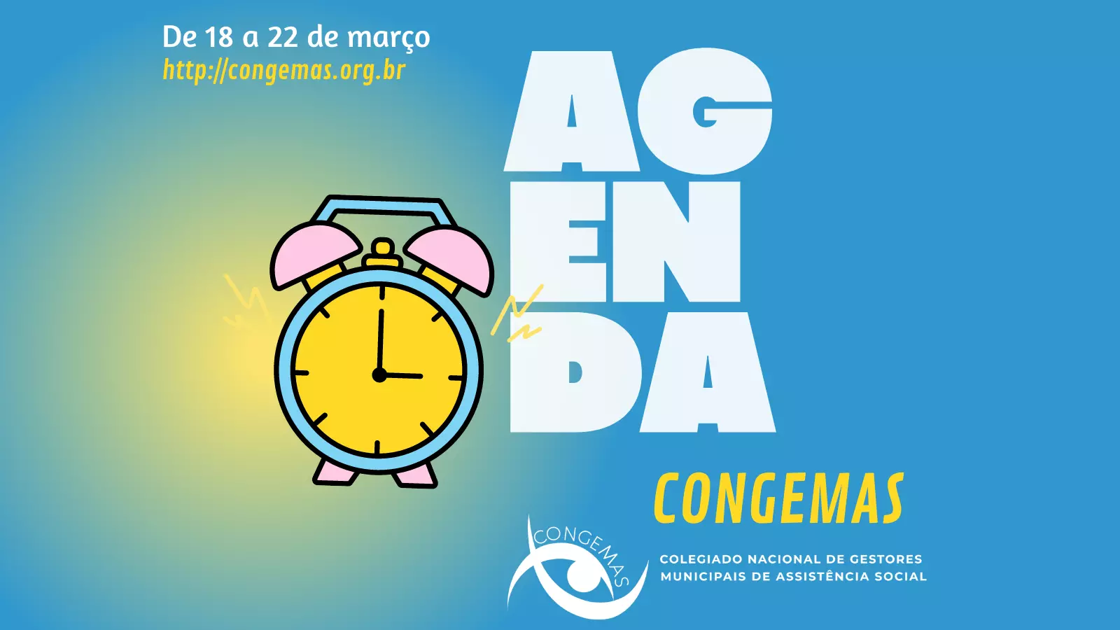 Agenda da semana! (De 18 a 22 de março)